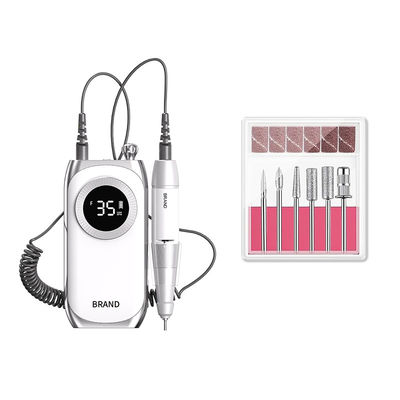 35000RPM Electric Nail Drill Professional Nail File Drill Acrylic Nails Kit for Manicure and Pedicure with 6pcs drill bits